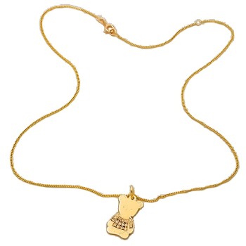 9ct gold Diamond Teddy Bear Pendant with chain